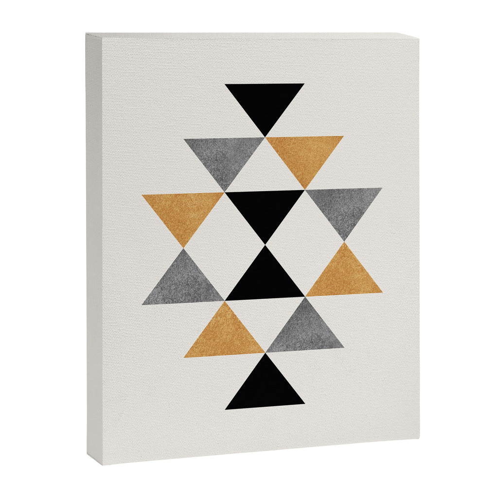 Aztec Graphic - Gold Gray Canvas Print Gallery Image 8