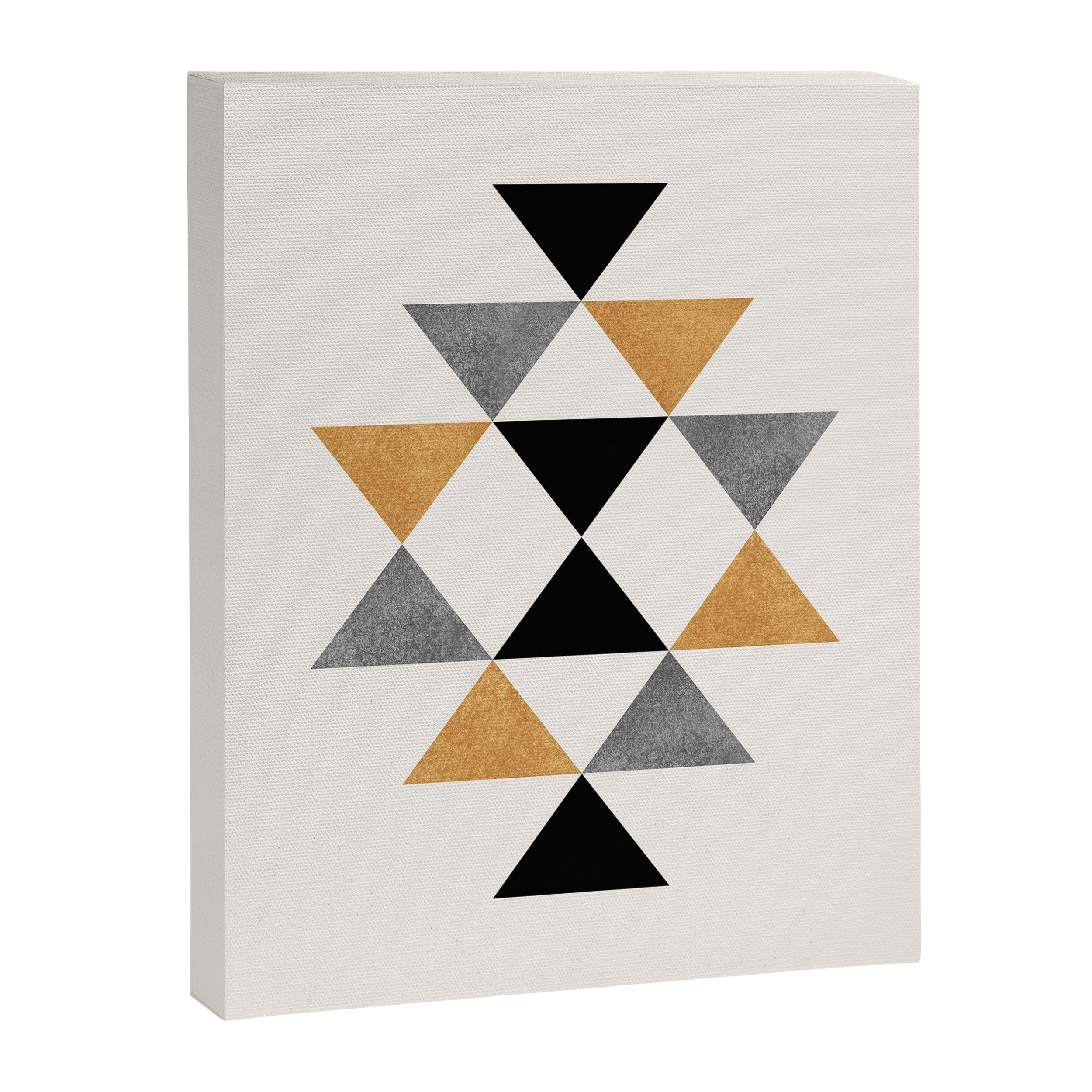 Aztec Graphic - Gold Gray Canvas Print Gallery Image 8