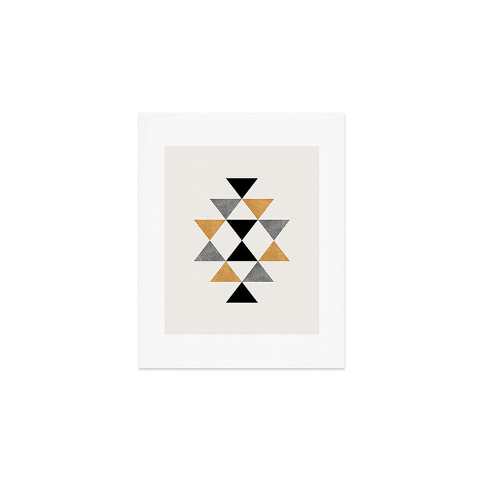 Aztec Graphic - Gold Gray Art Print Gallery Image 1