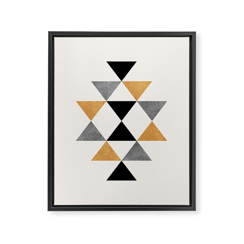 Aztec Graphic - Gold Gray Framed Canvas Print Gallery Image 8
