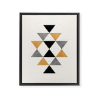 Aztec Graphic - Gold Gray Framed Canvas Print Gallery Image 8