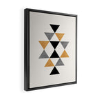 Aztec Graphic - Gold Gray Framed Canvas Print Gallery Image 2