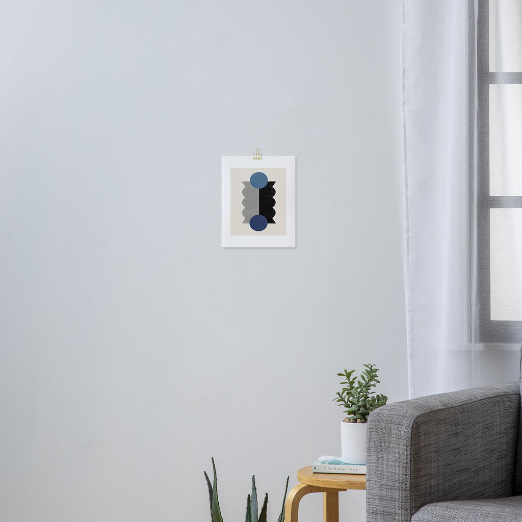 Balance Colorblock - Blue Grey Black Art Print Gallery Image 3
