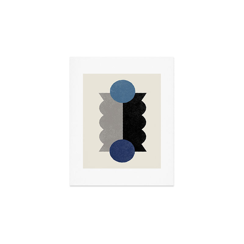 Balance Colorblock - Blue Grey Black Art Print Gallery Image 1
