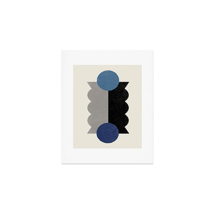 Balance Colorblock - Blue Grey Black Art Print Gallery Image 1