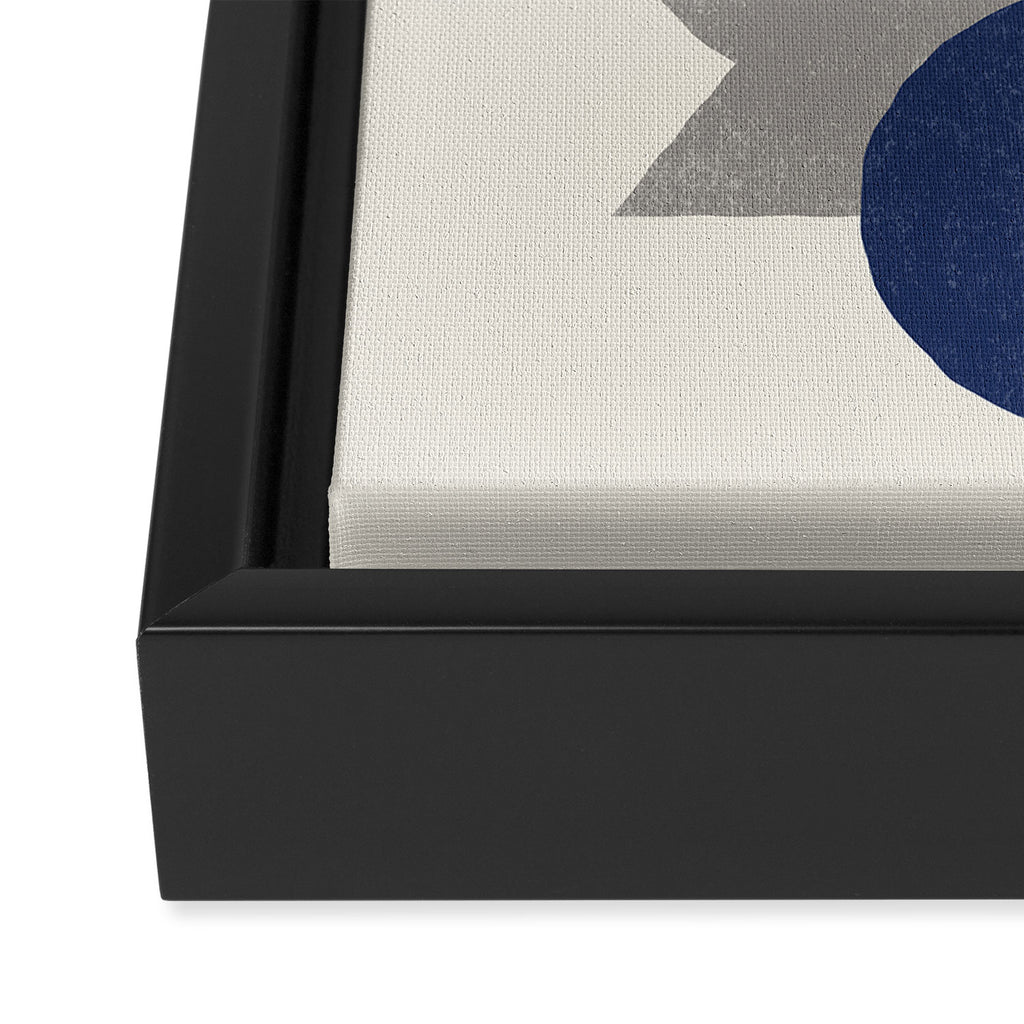 Balance Colorblock - Blue Grey Black Framed Canvas Print Gallery Image 3