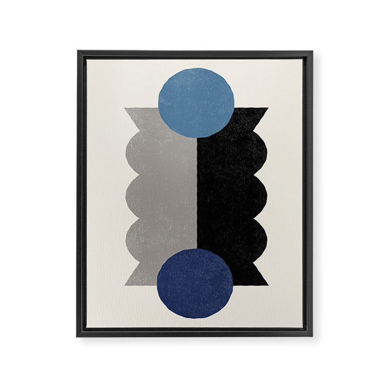 Balance Colorblock - Blue Grey Black Framed Canvas Print Gallery Image 6