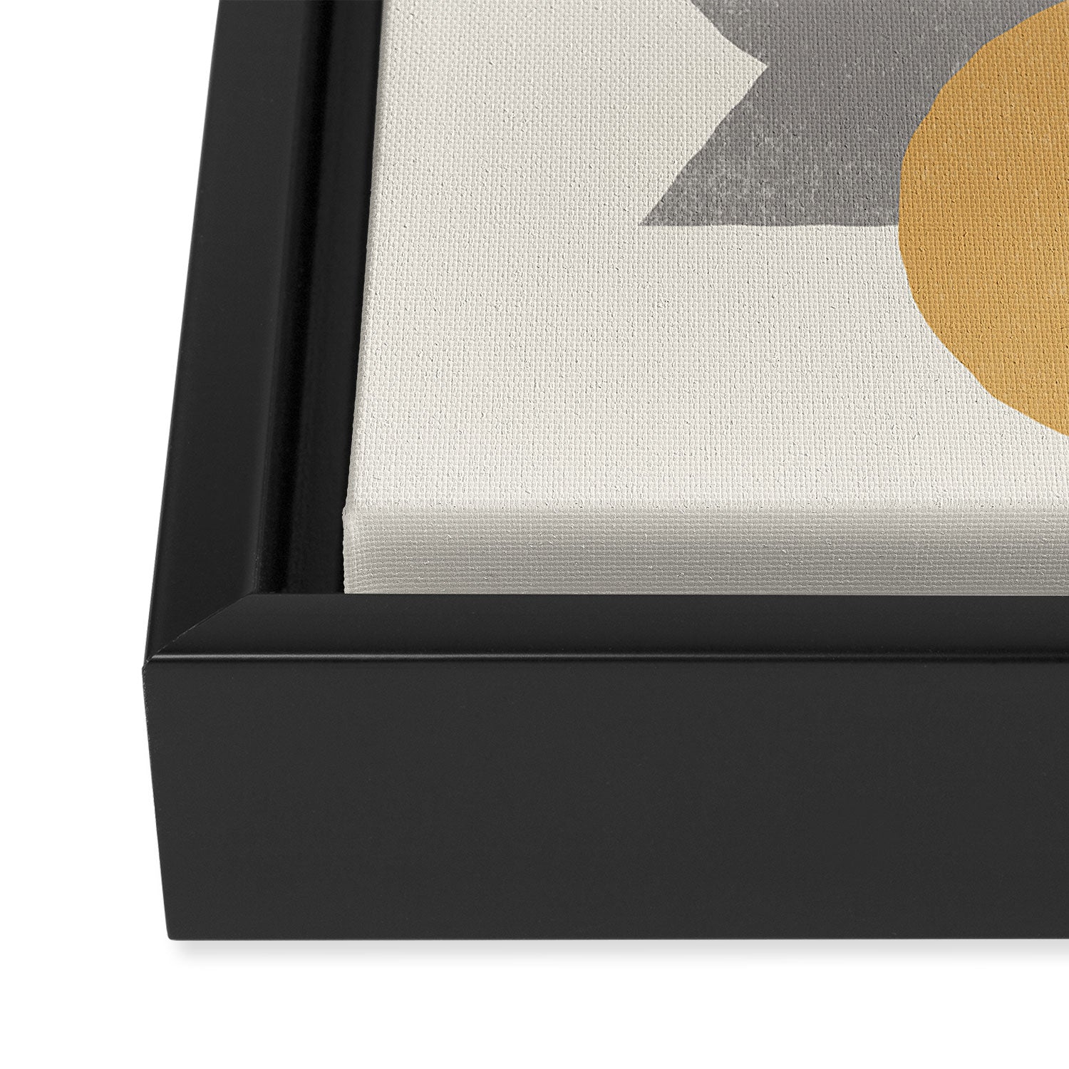 BalanceColorblock - Gold Black Framed Canvas Print Gallery Image 3