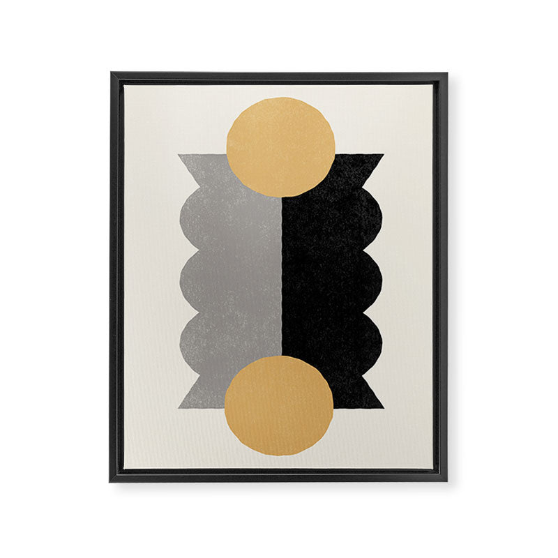 BalanceColorblock - Gold Black Framed Canvas Print Gallery Image 6