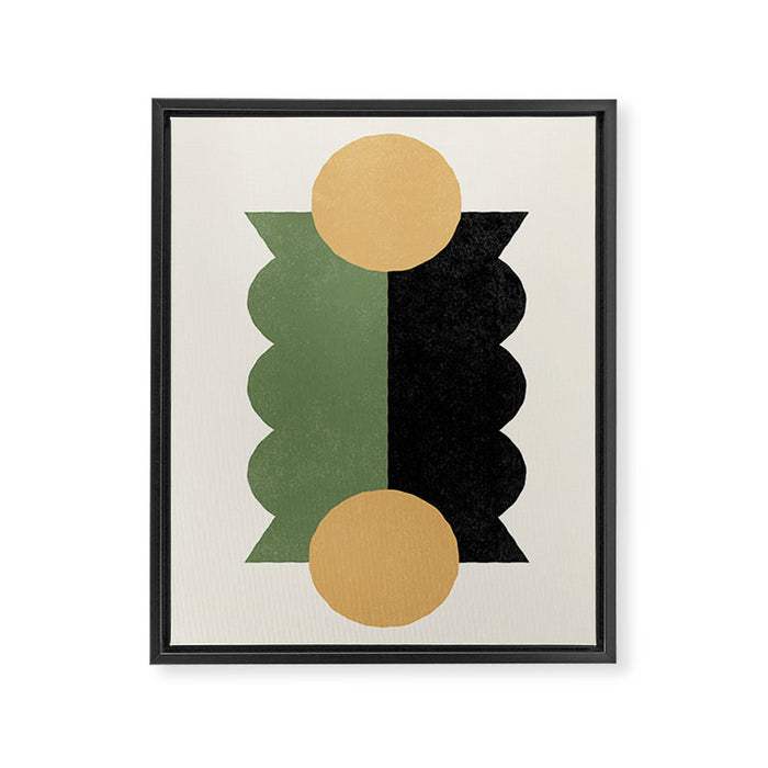 BalanceColorblock - Green Gold Framed Canvas Print Gallery Image 1