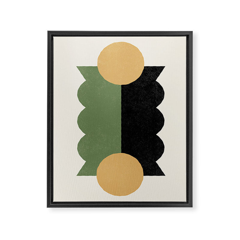 BalanceColorblock - Green Gold Framed Canvas Print Gallery Image 6