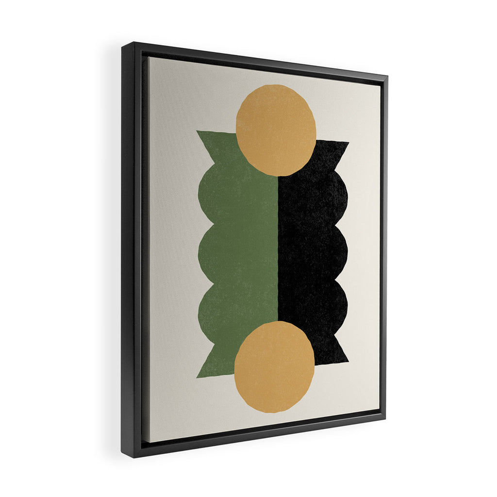 BalanceColorblock - Green Gold Framed Canvas Print Gallery Image 2