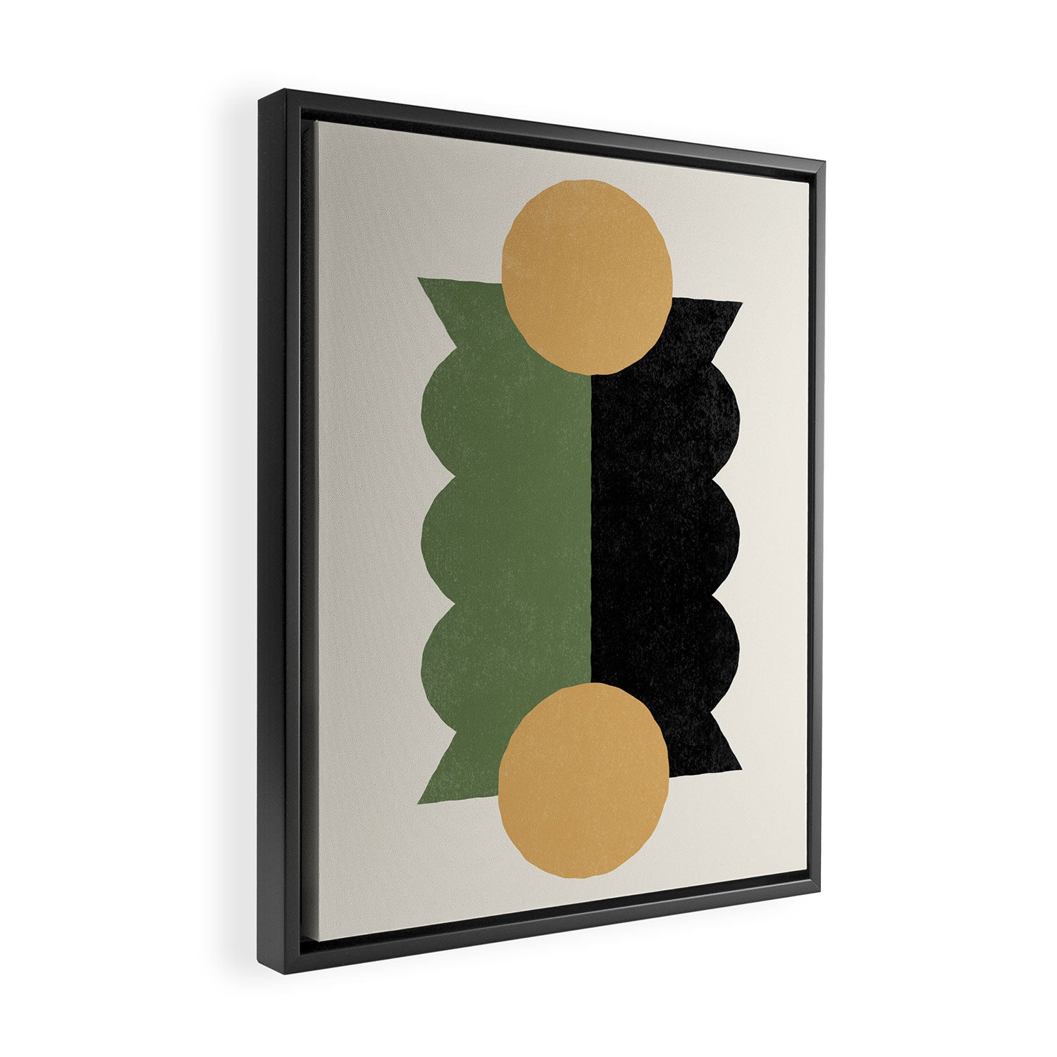 BalanceColorblock - Green Gold Framed Canvas Print Gallery Image 2