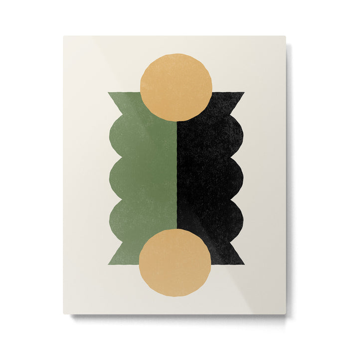 BalanceColorblock - Green Gold Metal Print Gallery Image 1