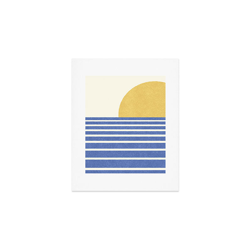 Beach Horizon Lines gold blue Art Print Gallery Image 1