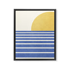 Beach Horizon Lines gold blue Framed Canvas Print Gallery Image 6