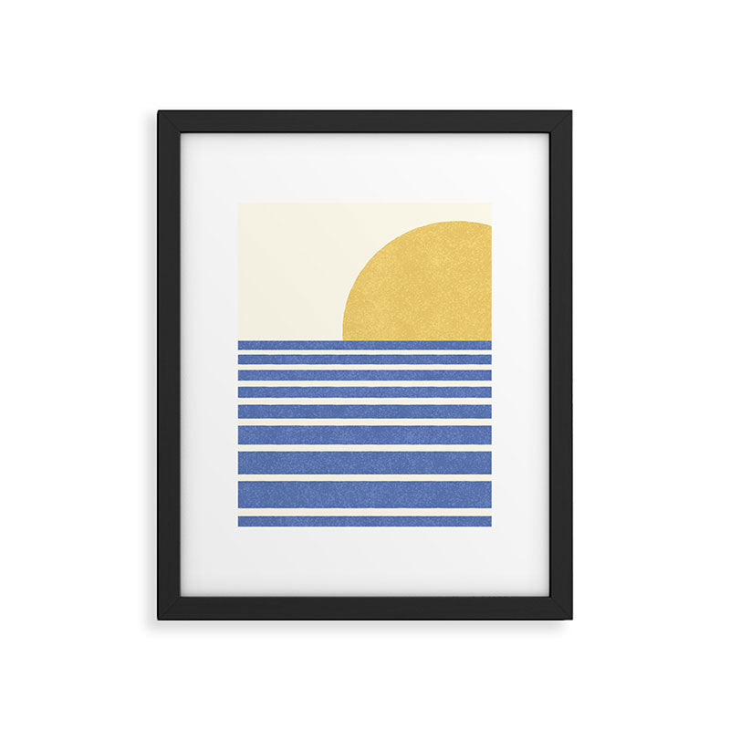 Beach Horizon Lines gold blue Framed Art Print Gallery Image 4