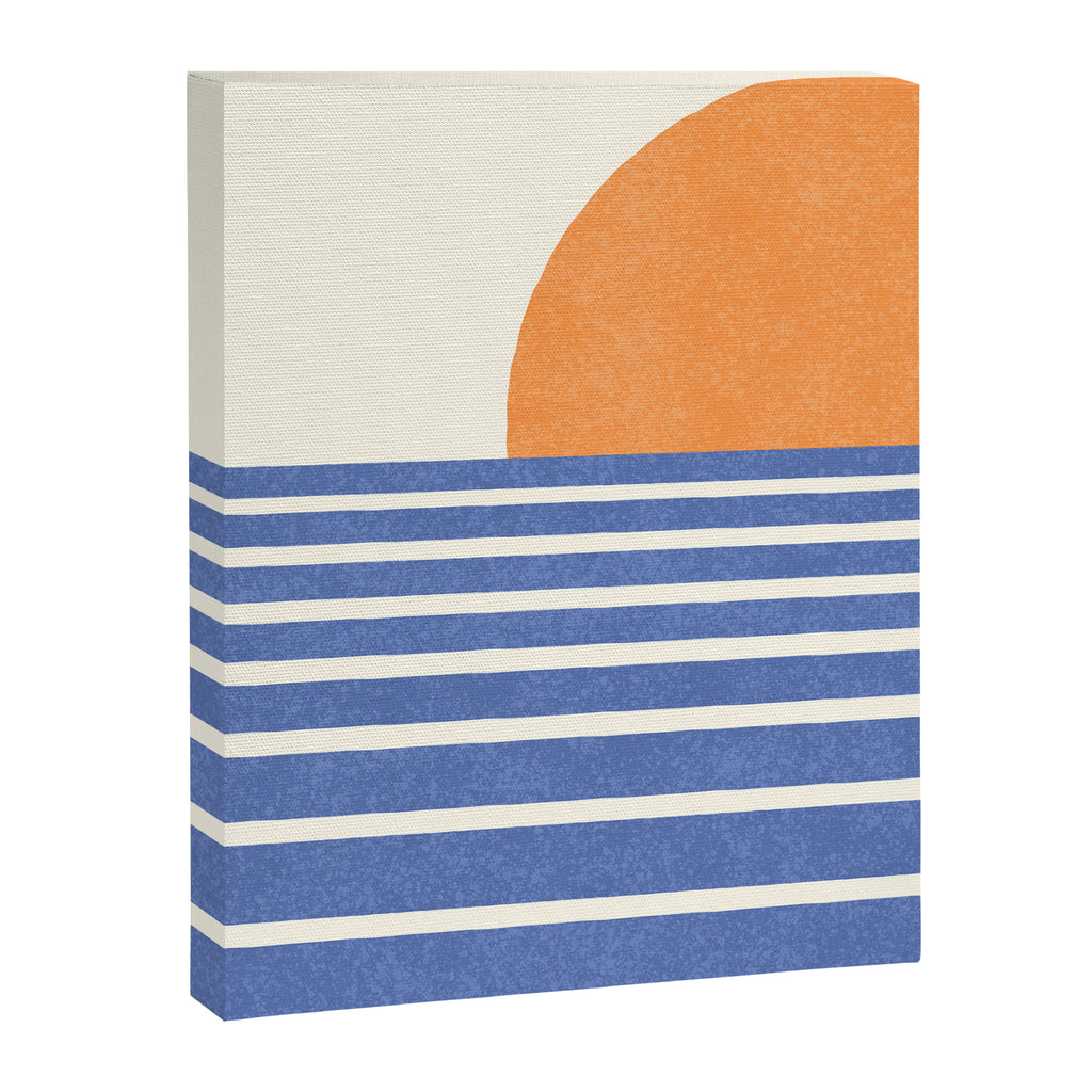 Beach Horizon Lines orange blue Canvas Print Gallery Image 6
