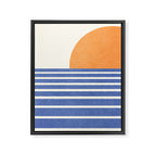 Beach Horizon Lines orange blue Framed Canvas Print Gallery Image 6