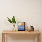 Beach Horizon Lines orange blue Framed Canvas Print Gallery Image 4
