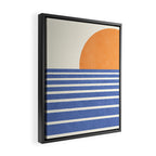 Beach Horizon Lines orange blue Framed Canvas Print Gallery Image 2