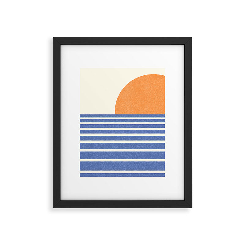 Beach Horizon Lines orange blue Framed Art Print Gallery Image 5