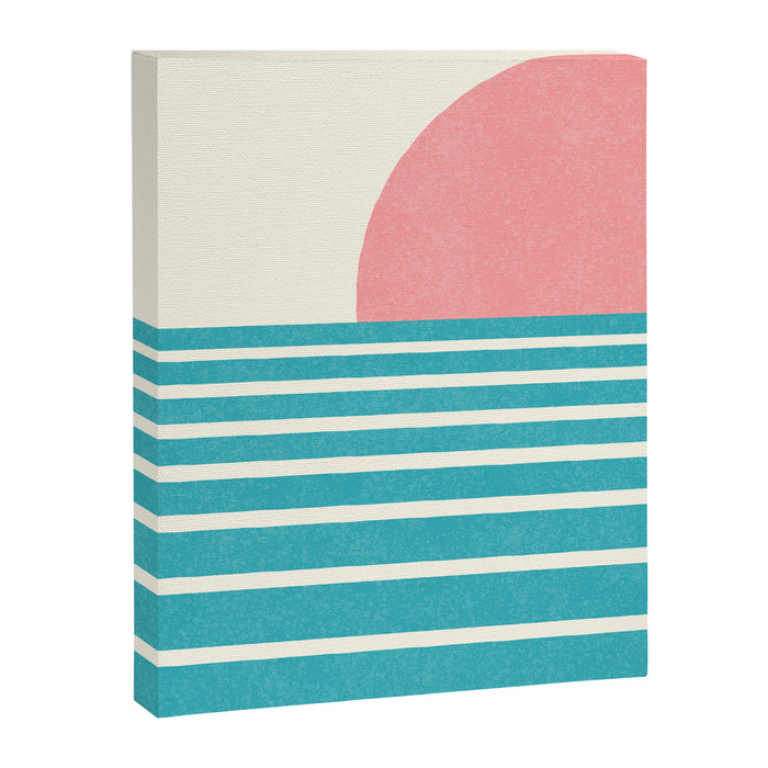 Beach Horizon Lines pink green Canvas Print Gallery Image 1