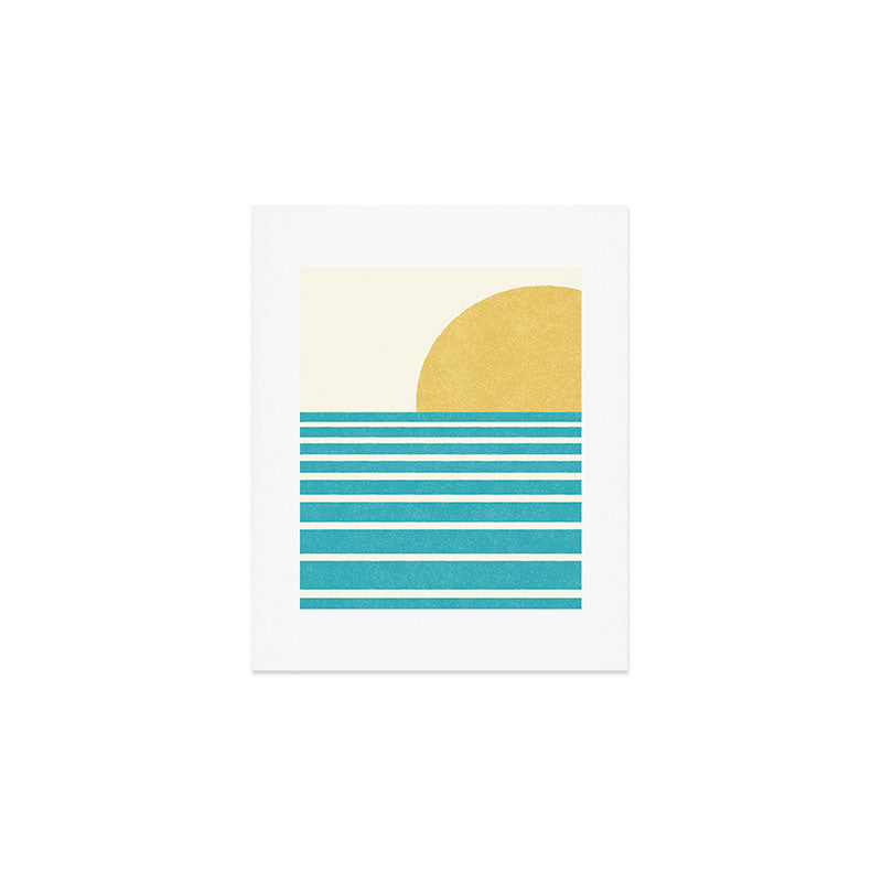 Beach Horizon Lines yellow green Art Print Gallery Image 1