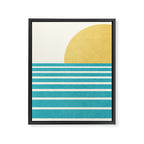 Beach Horizon Lines yellow green Framed Canvas Print Gallery Image 6