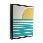 Beach Horizon Lines yellow green Framed Canvas Print Gallery Image 2
