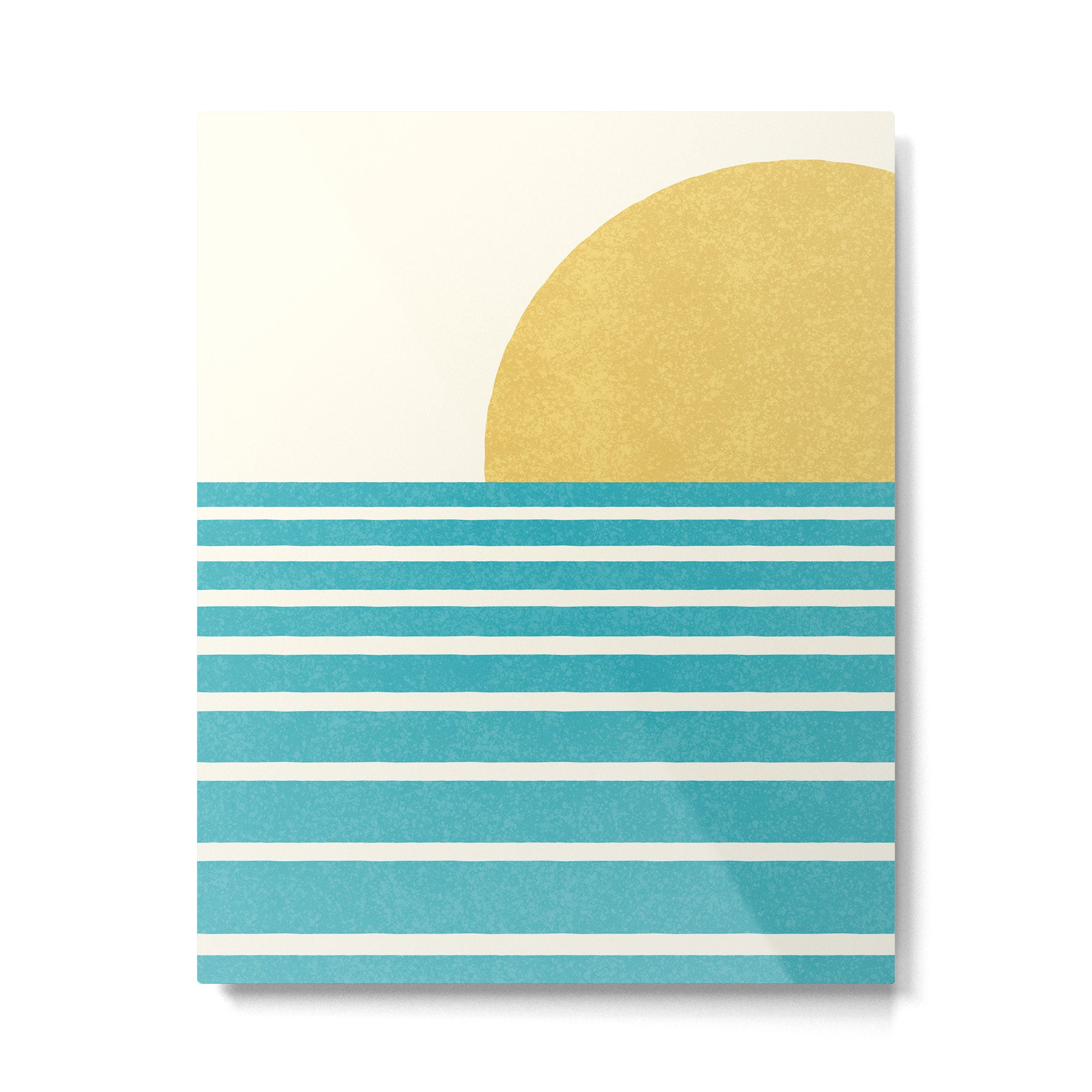 Beach Horizon Lines yellow green Metal Print Gallery Image 4