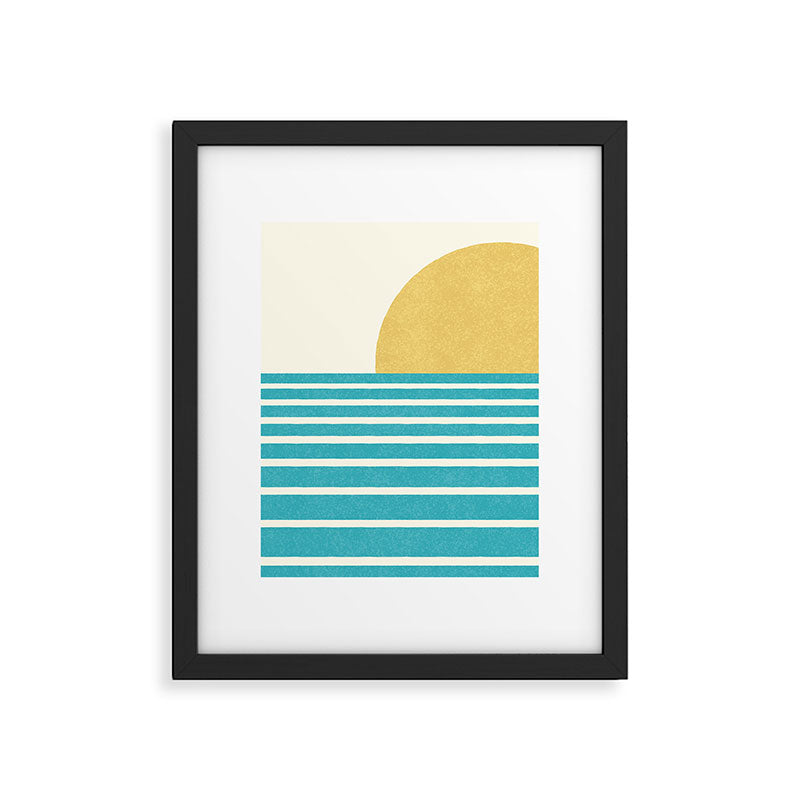 Beach Horizon Lines yellow green Framed Art Print Gallery Image 5