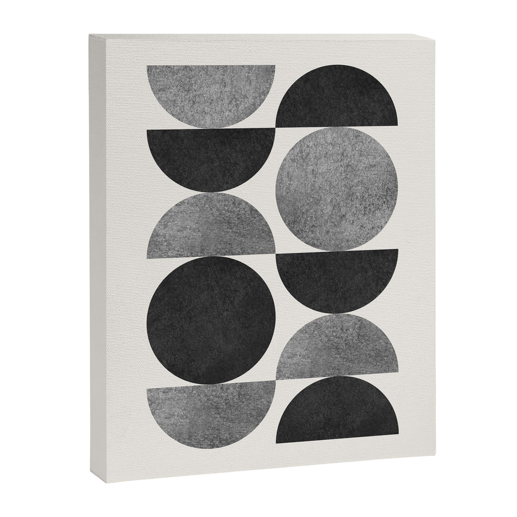 Black grey retro Mid century modern Canvas Print Gallery Image 6