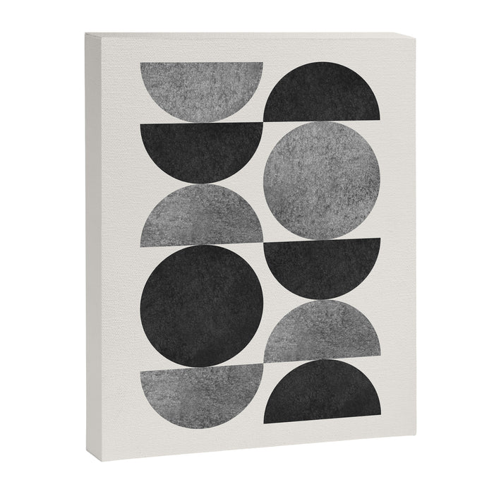 Black grey retro Mid century modern Canvas Print Gallery Image 1