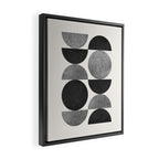 Black grey retro Mid century modern Framed Canvas Print Gallery Image 2