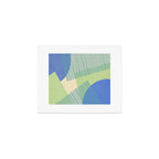 Bloc Lines Half-circle - Green Blue Art Print Gallery Image 1