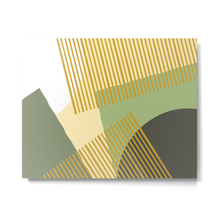 Bloc Lines Half-circle - Yellow Green Metal Print Gallery Image 1