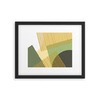 Bloc Lines Half-circle - Yellow Green Framed Art Print Gallery Image 5