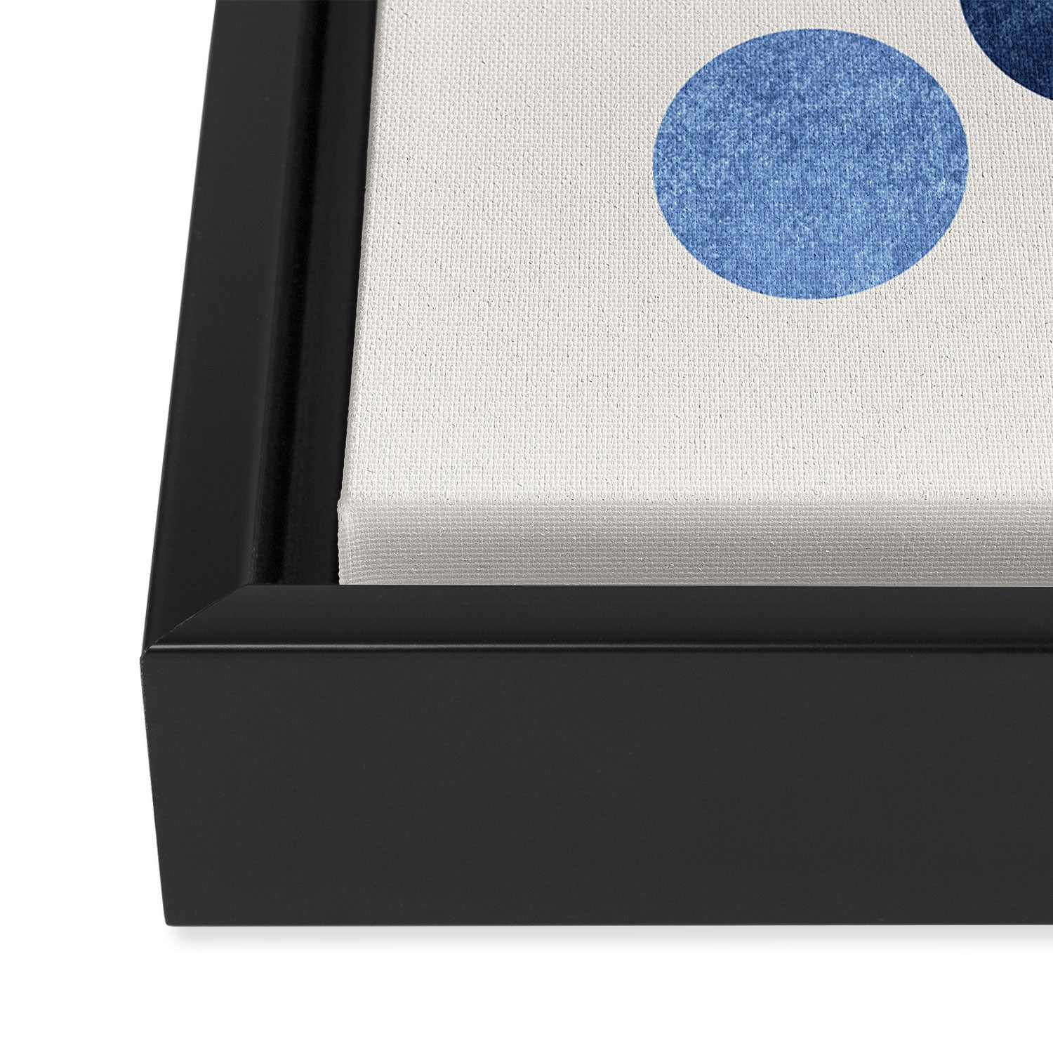 Blue Dots - Abstract Pattern Framed Canvas Print Gallery Image 3