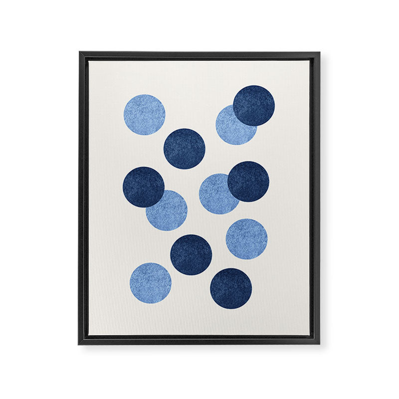 Blue Dots - Abstract Pattern Framed Canvas Print Gallery Image 6