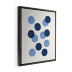 Blue Dots - Abstract Pattern Framed Canvas Print Gallery Image 2