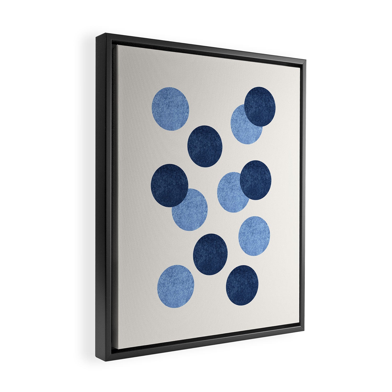 Blue Dots - Abstract Pattern Framed Canvas Print Gallery Image 2