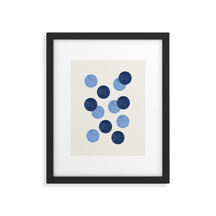 Blue Dots - Abstract Pattern Framed Art Print Gallery Image 1