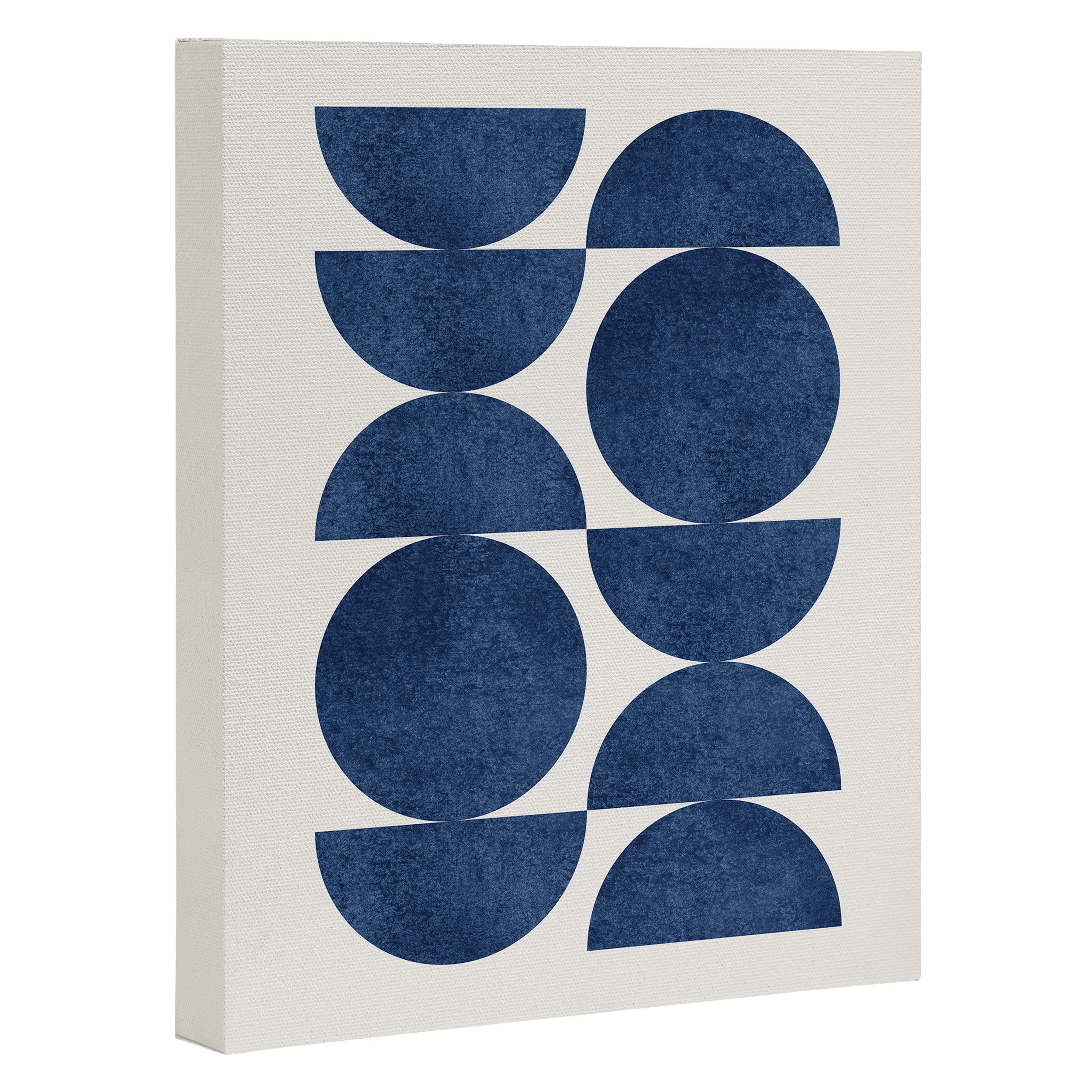 Blue navy retro scandinavian Mid century modern Canvas Print Gallery Image 3