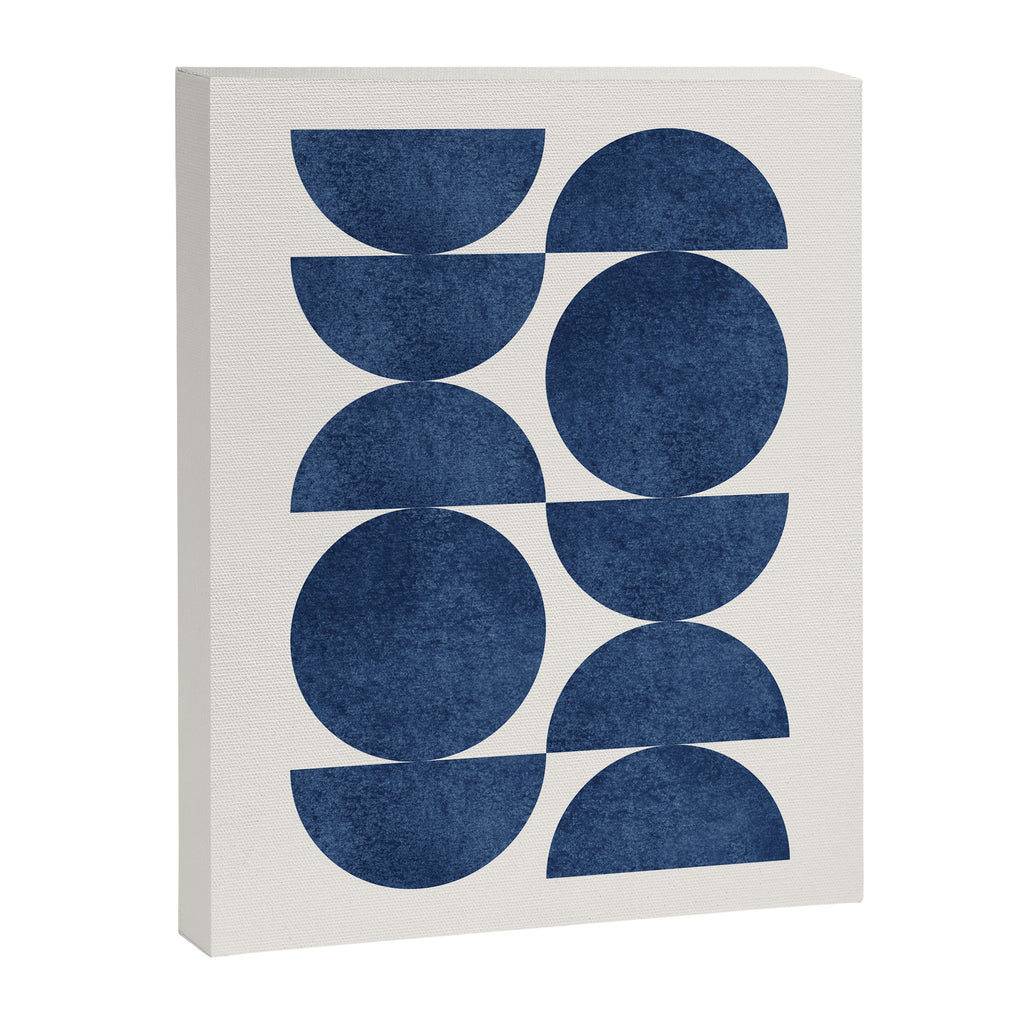 Blue navy retro scandinavian Mid century modern Canvas Print Gallery Image 6