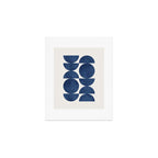 Blue navy retro scandinavian Mid century modern Art Print Gallery Image 1