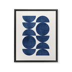 Blue navy retro scandinavian Mid century modern Framed Canvas Print Gallery Image 6