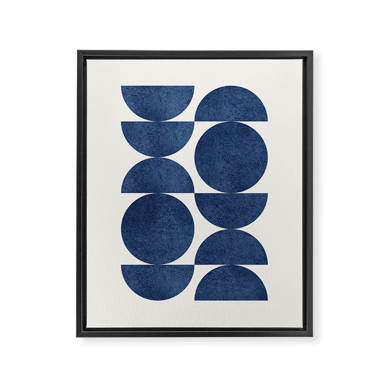 Blue navy retro scandinavian Mid century modern Framed Canvas Print Gallery Image 6