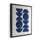 Blue navy retro scandinavian Mid century modern Framed Canvas Print Gallery Image 2