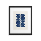 Blue navy retro scandinavian Mid century modern Framed Art Print Gallery Image 5